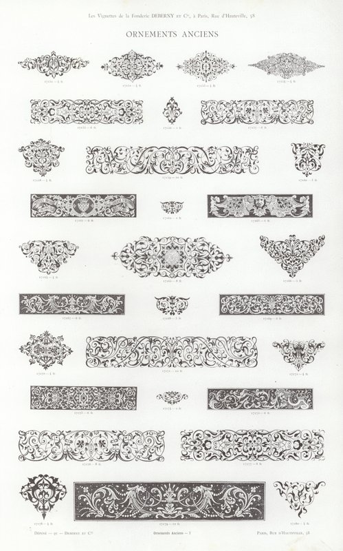 Strona z winiet typograficznych (grawerowanie) autorstwa French School