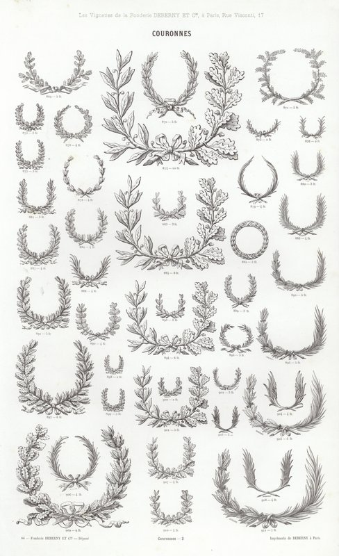 Strona z winiet typograficznych (grawerowanie) autorstwa French School