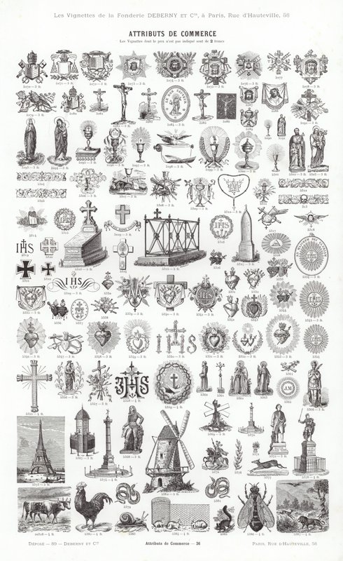 Strona z winiet typograficznych (grawerowanie) autorstwa French School