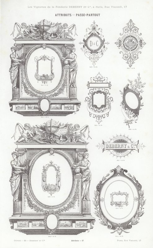 Strona z winiet typograficznych (grawerowanie) autorstwa French School