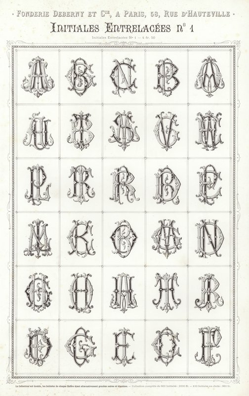 Strona z winiet typograficznych (grawerowanie) autorstwa French School