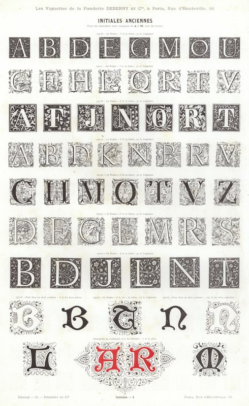 Strona z winiet typograficznych (grawerowanie) autorstwa French School