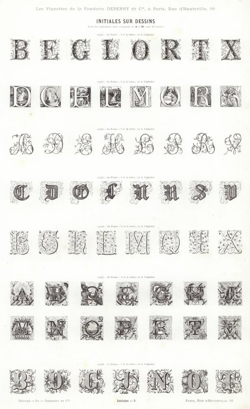 Strona z winiet typograficznych (grawerowanie) autorstwa French School