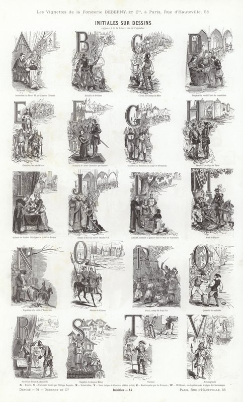 Strona z winiet typograficznych (grawerowanie) autorstwa French School