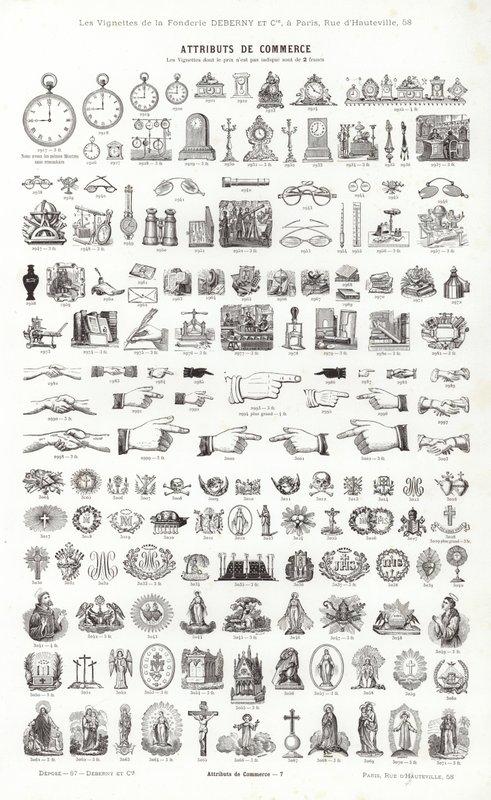 Strona z winiet typograficznych (grawerowanie) autorstwa French School