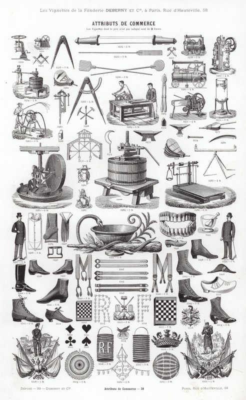 Strona z winiet typograficznych (grawerowanie) autorstwa French School