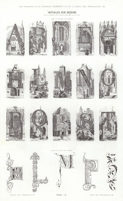 Strona z winiet typograficznych (grawerowanie) autorstwa French School
