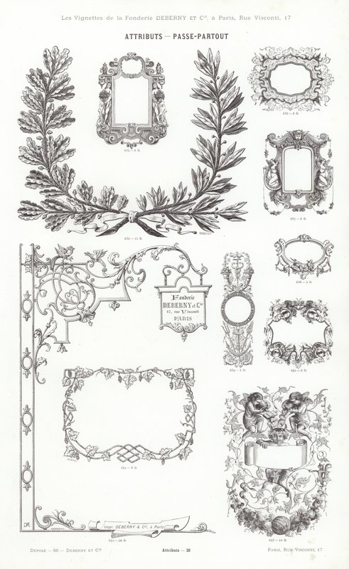Strona z winiet typograficznych (grawerowanie) autorstwa French School