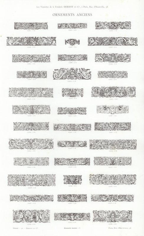 Strona z winiet typograficznych (grawerowanie) autorstwa French School