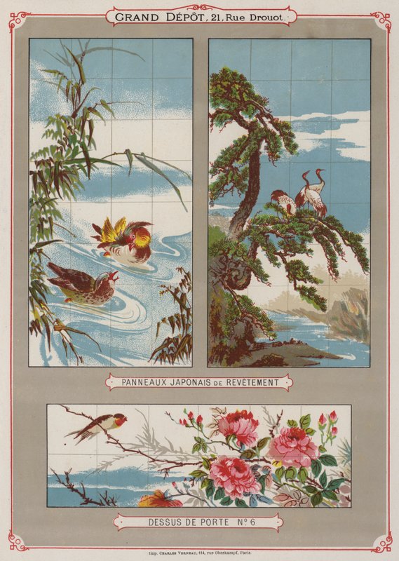Strona z katalogu Grand Depot de Porcelaines, Faiences et Verreries (kolor lito) autorstwa French School