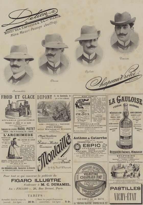 Strona ogłoszeń z Le Figaro Illustre, grudzień 1897 (zdjęcia) autorstwa French School
