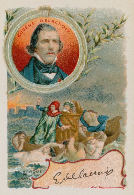 Malarz Eugene Delacroix z przedstawieniem Dantego i Wergiliusza w piekle autorstwa French School