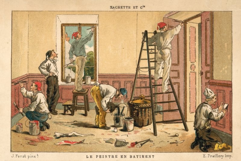 Malowanie wnętrza budynku (chromolitho) autorstwa French School