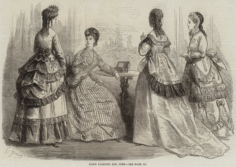 Paris Fashions na czerwiec (grawerowanie) autorstwa French School