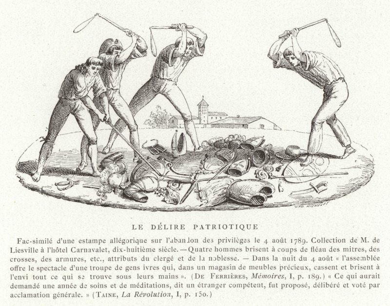 Majaczenie patriotyczne, rewolucja francuska, sierpień 1789 autorstwa French School