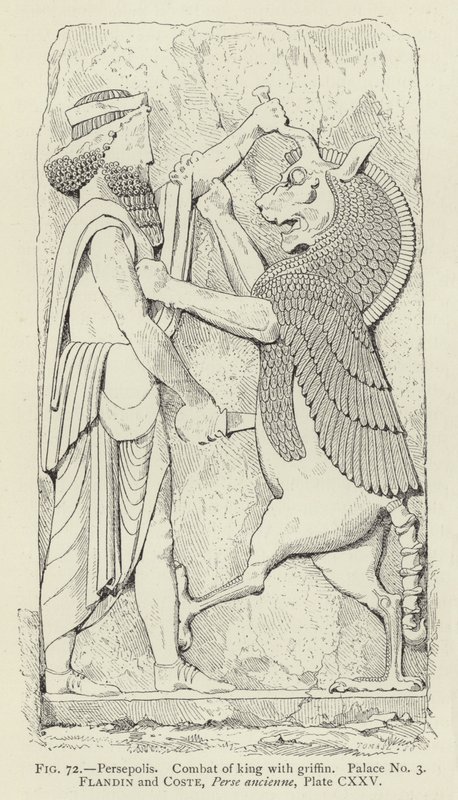 Persepolis, Walka króla z gryfem, Pałac nr 3 autorstwa French School