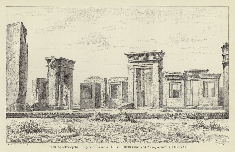 Persepolis, Fasada Pałacu Dariusza autorstwa French School