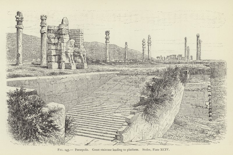 Persepolis, Wielkie schody prowadzące na platformę autorstwa French School
