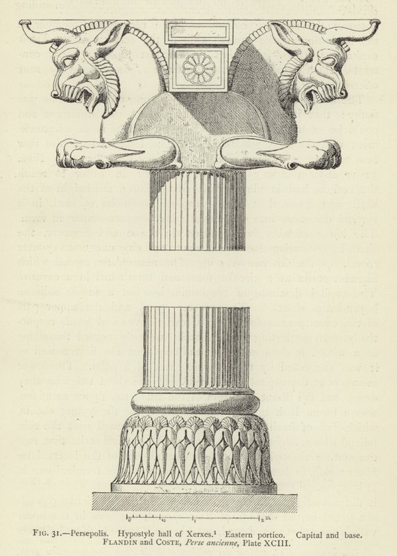 Persepolis, hipostylowa sala Kserksesa, portyk wschodni, stolica i baza autorstwa French School