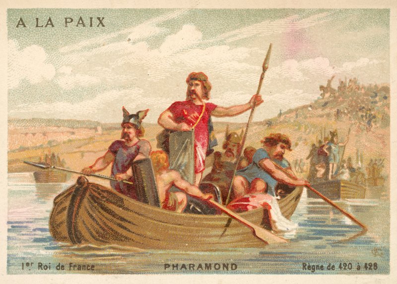 Faramond I, król Franków (chromolitho) autorstwa French School