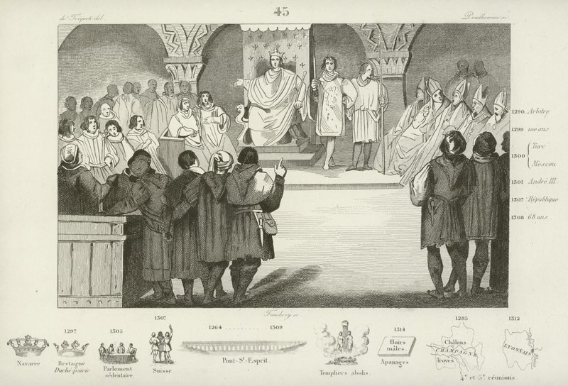 Filip IV z Francji zwołuje Stany Generalne, Luwr, Paryż, 1302 r. autorstwa French School