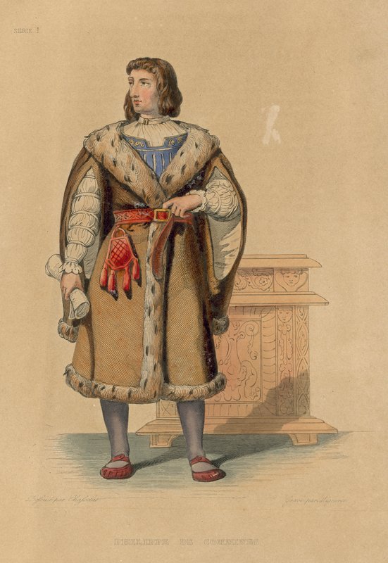 Philippe de Commines (kolorowy grawerunek) autorstwa French School