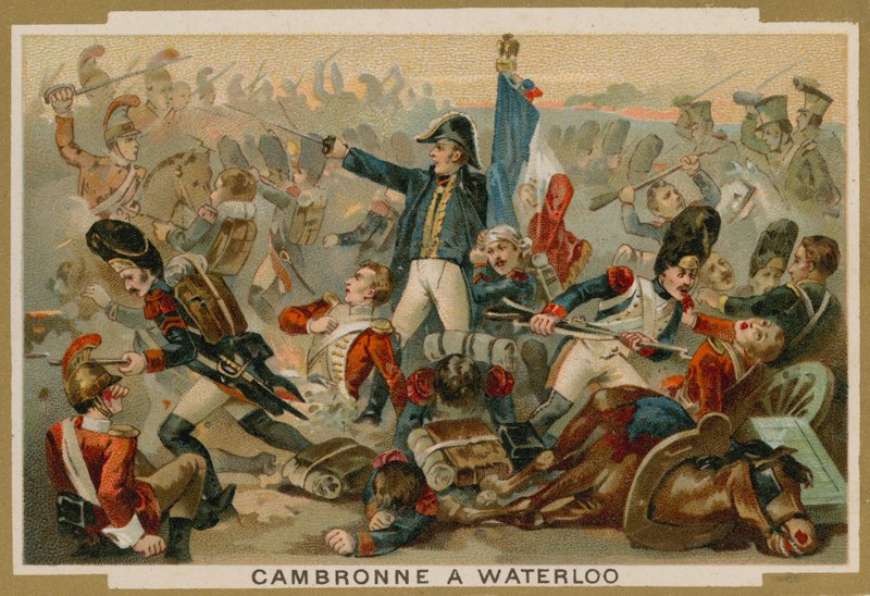 Pierre Cambronne, francuski generał, w bitwie pod Waterloo, 1815 autorstwa French School