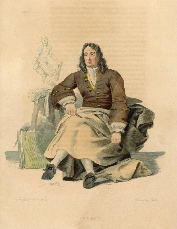 Pierre Puget (kolorowy grawerunek) autorstwa French School