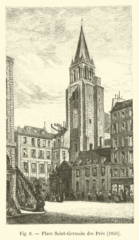 Place Saint-Germain des Pres, 1850 autorstwa French School