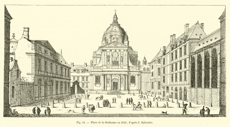 Place de la Sorbonne w 1650 roku, po I Sylvestre autorstwa French School