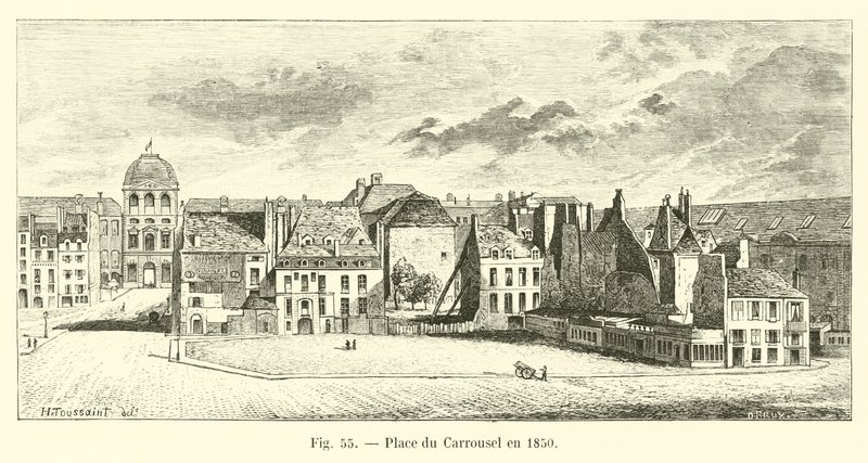 Place du Carrousel w 1850 autorstwa French School