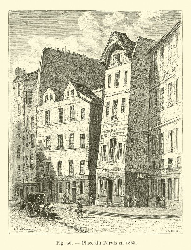 Place du Parvis w 1865 autorstwa French School