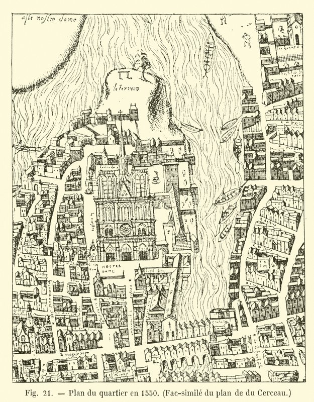 Plan dzielnicy z 1550 r., Faksymile planu du Cerceau autorstwa French School