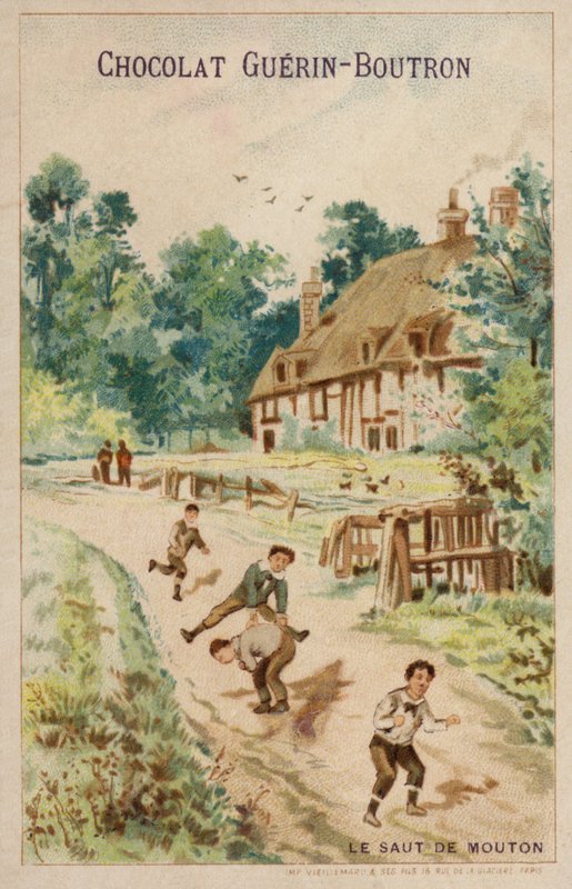 Gra w żabę skokową (chromolitho) autorstwa French School