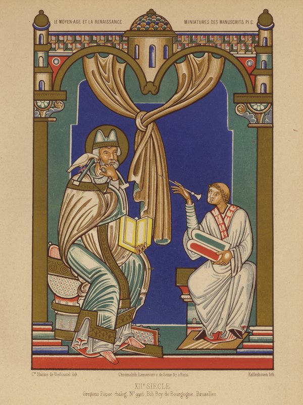 Papież Grzegorz I (chromolitho) autorstwa French School