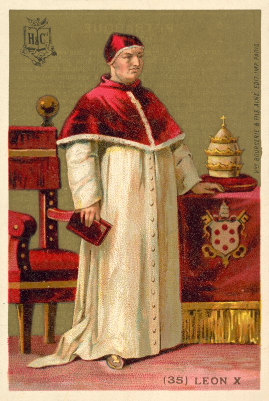 Papież Leon X (chromolitho) autorstwa French School
