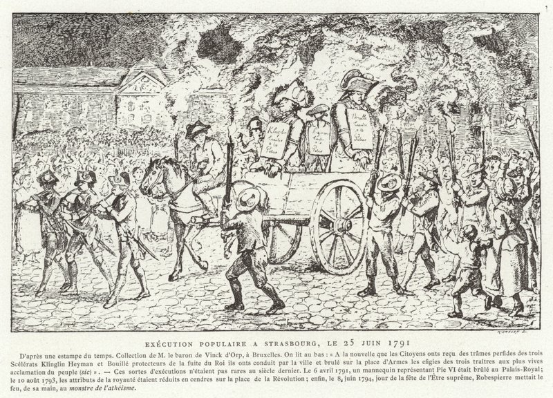 Ludowa egzekucja w Strasburgu, 25 czerwca 1791 r autorstwa French School