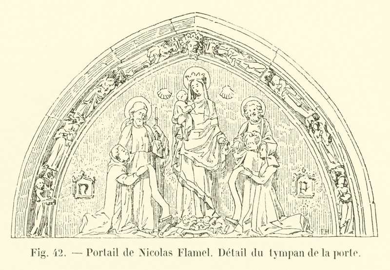 Portal Nicolasa Flamela, Fragment tympanonu drzwi autorstwa French School