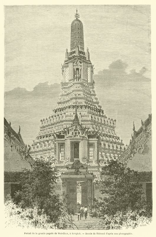 Portal wielkiej pagody Wat-Chan w Bangkoku (rycina) autorstwa French School