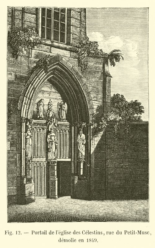 Portal kościoła Celestynów, rue du Petit-Musc, zburzony w 1849 r. autorstwa French School