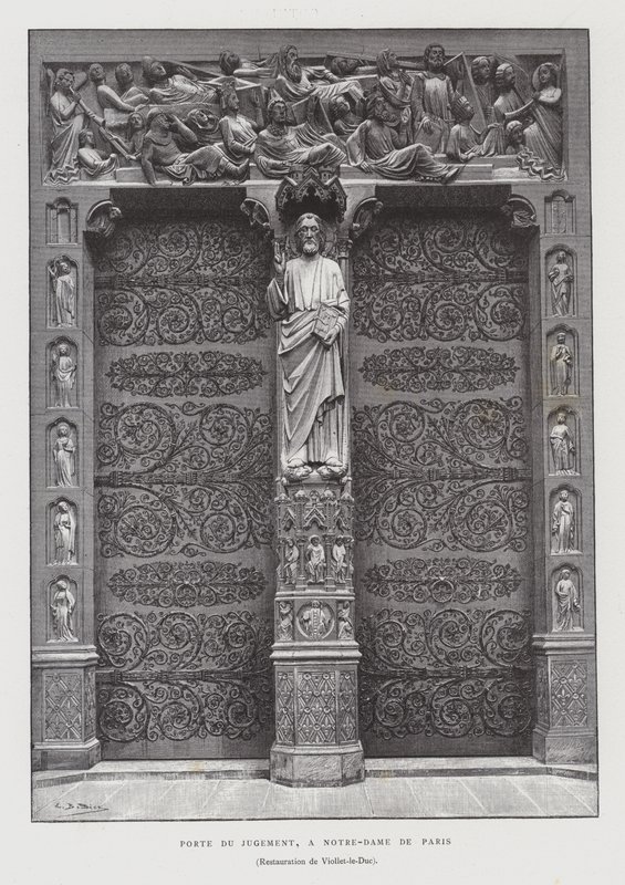 Portal Sądu Ostatecznego, Notre Dame de Paris (lito) autorstwa French School