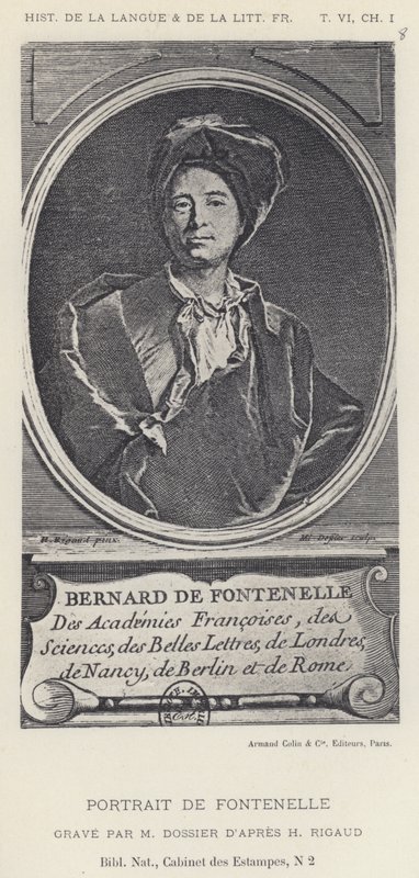Portret Fontenelle (lito) autorstwa French School