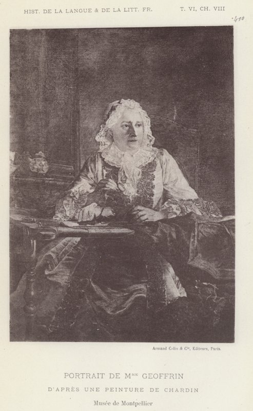 Portret pani Geoffrin (lito) autorstwa French School