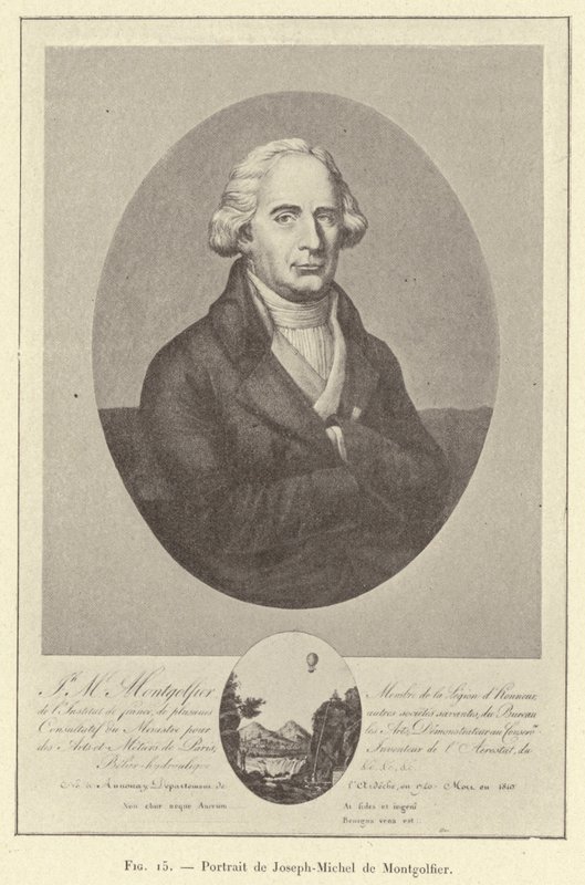 Portret Josepha-Michela de Montgolfier (grafika) autorstwa French School