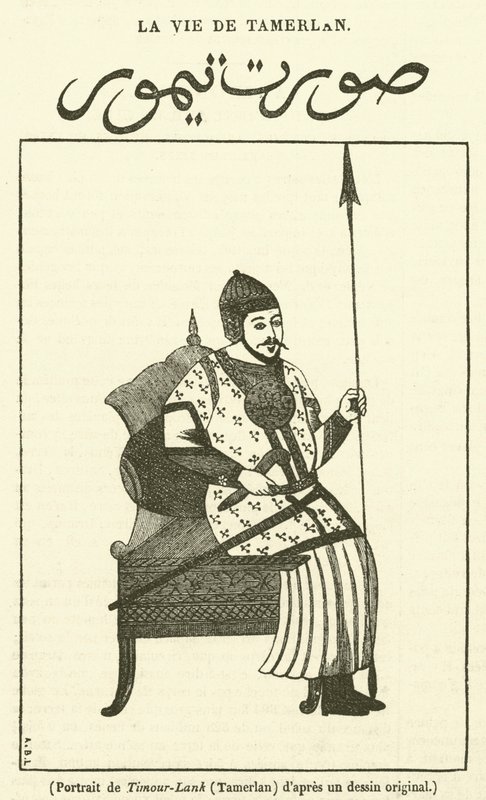 Portret de Timour-Lank, Tamerlan (grafika) autorstwa French School