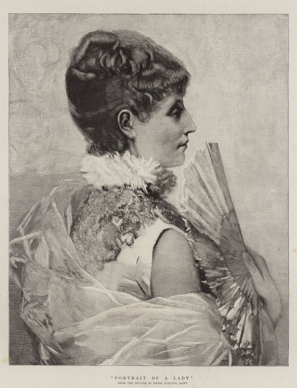 Portret damy (grafika) autorstwa French School