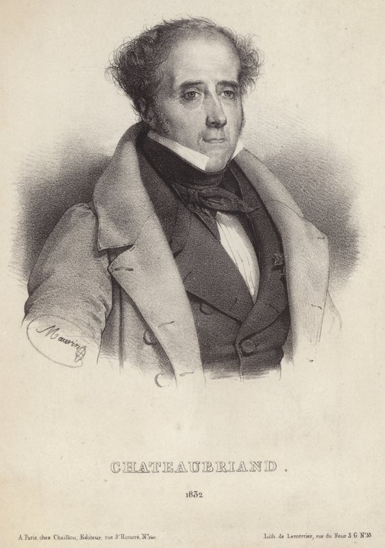 Portret wicehrabiego de Chateaubriand autorstwa French School