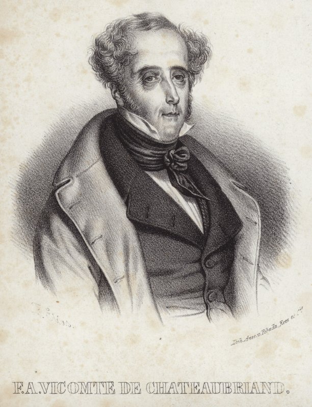 Portret wicehrabiego de Chateaubriand autorstwa French School
