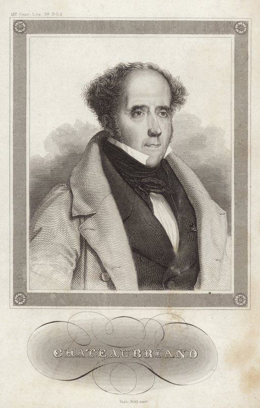Portret wicehrabiego de Chateaubriand autorstwa French School