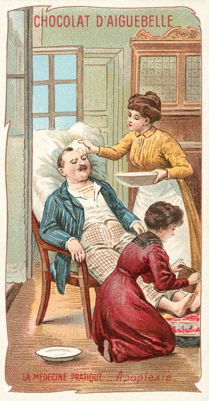 Medycyna praktyczna - apopleksja (chromolitho) autorstwa French School